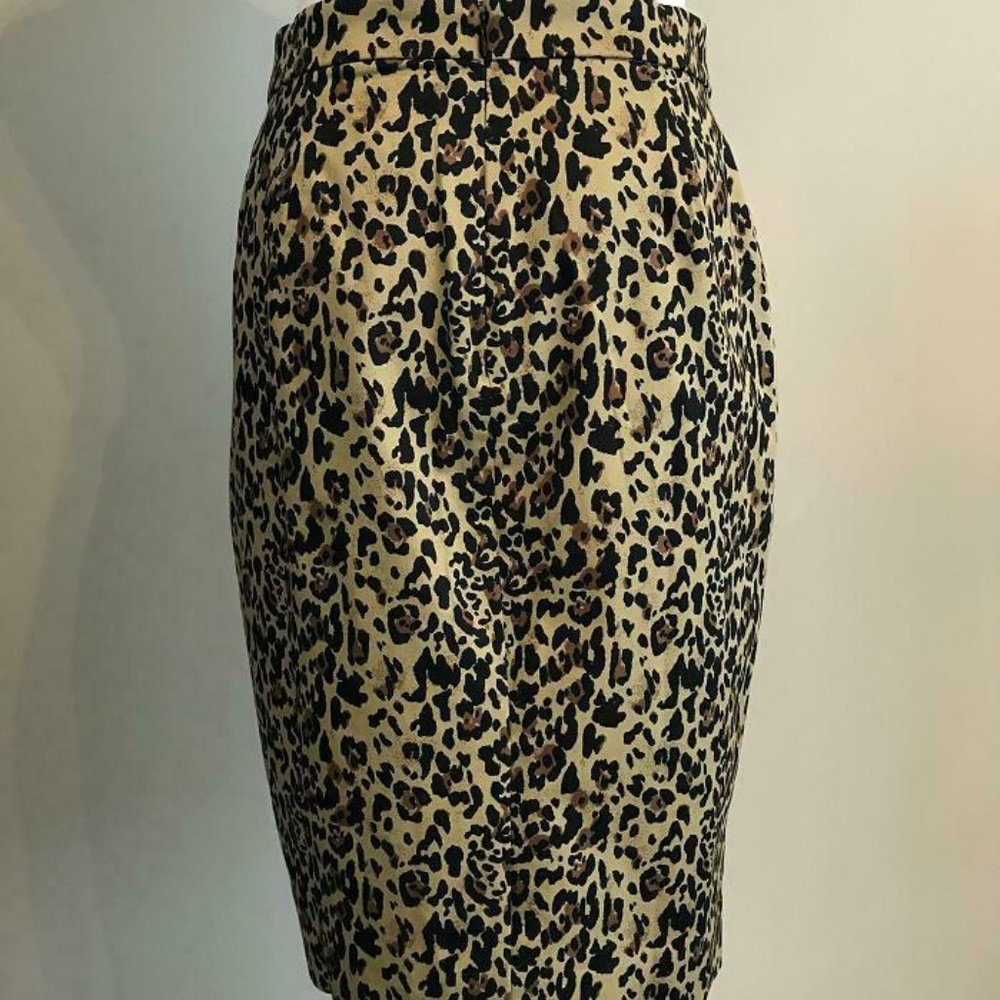 J.Crew $98 No.2 Pencil® Skirt Leopard Cotton AK697 - Picture 4 of 5